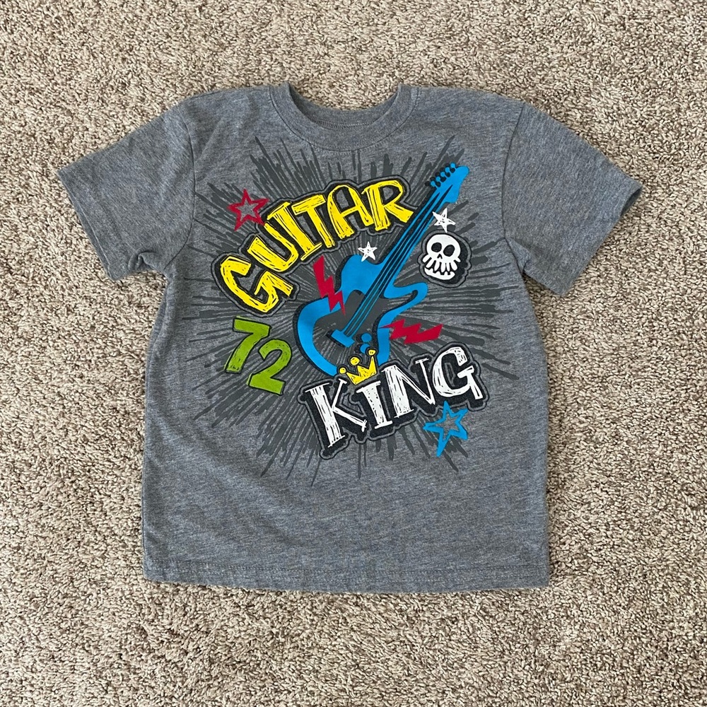 Garanimals Toddler Boy Gray Short Sleeve Guitar Tshirt Tee Size 5T
